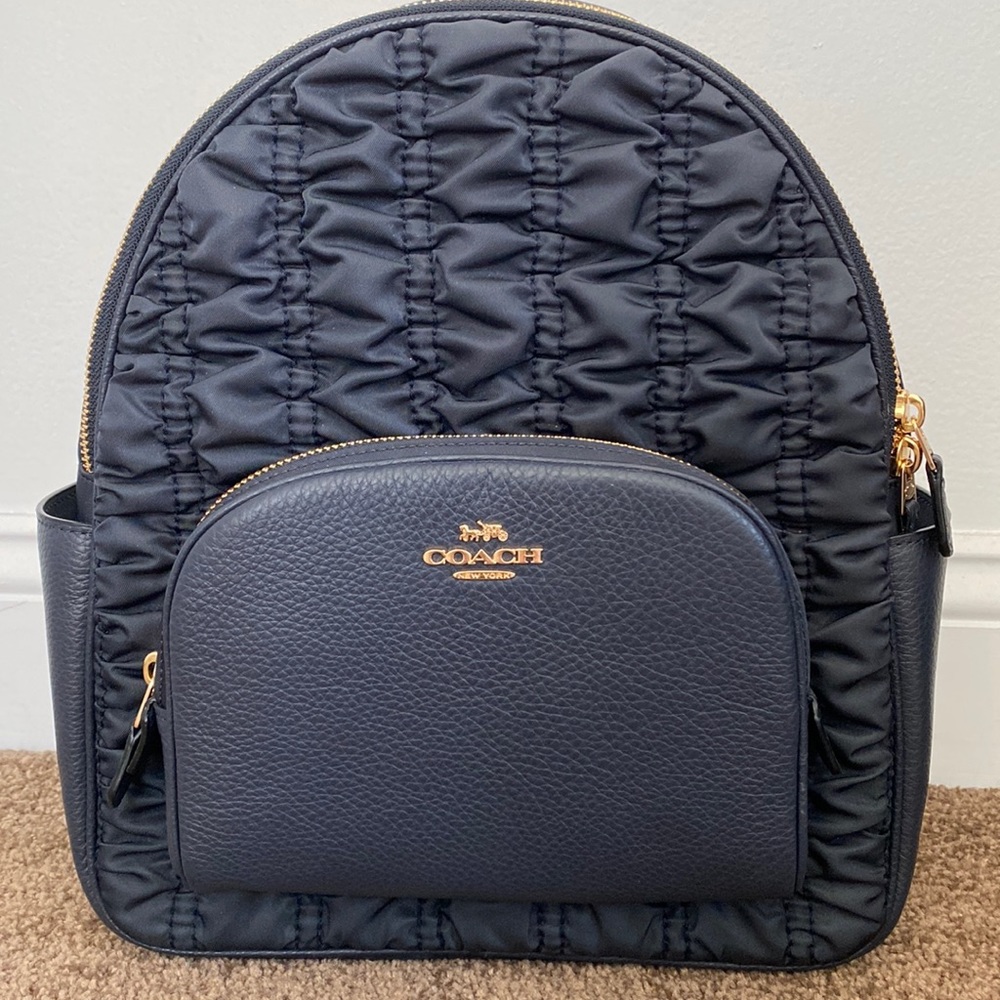 Coach Navy blue Court Backpack with Ruching (Brand new)